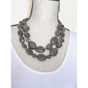 Chico's Vintage Women's Necklace silver double strand necklace w/bling